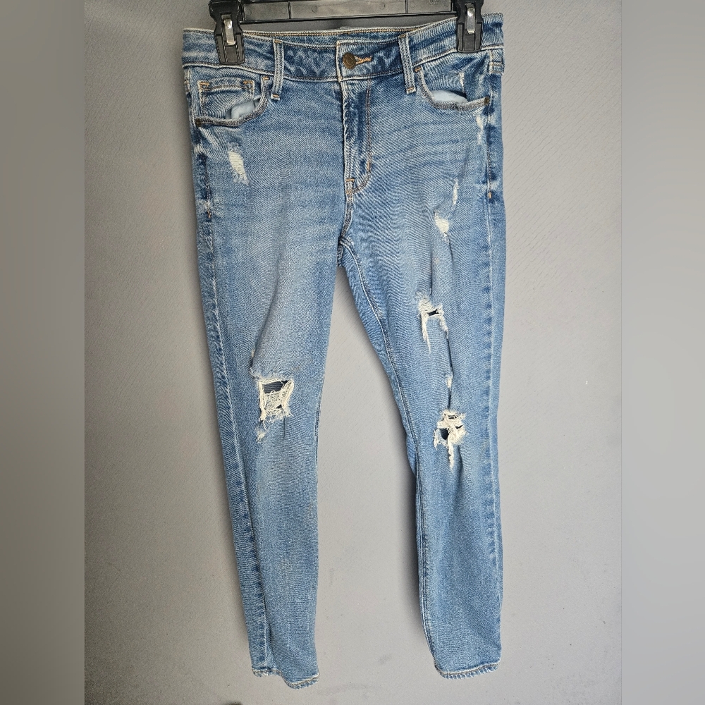 Old Navy Sky Blue Ripped Skinny Jeans